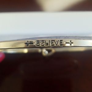 Lauren Conrad gold BELIEVE bracelet